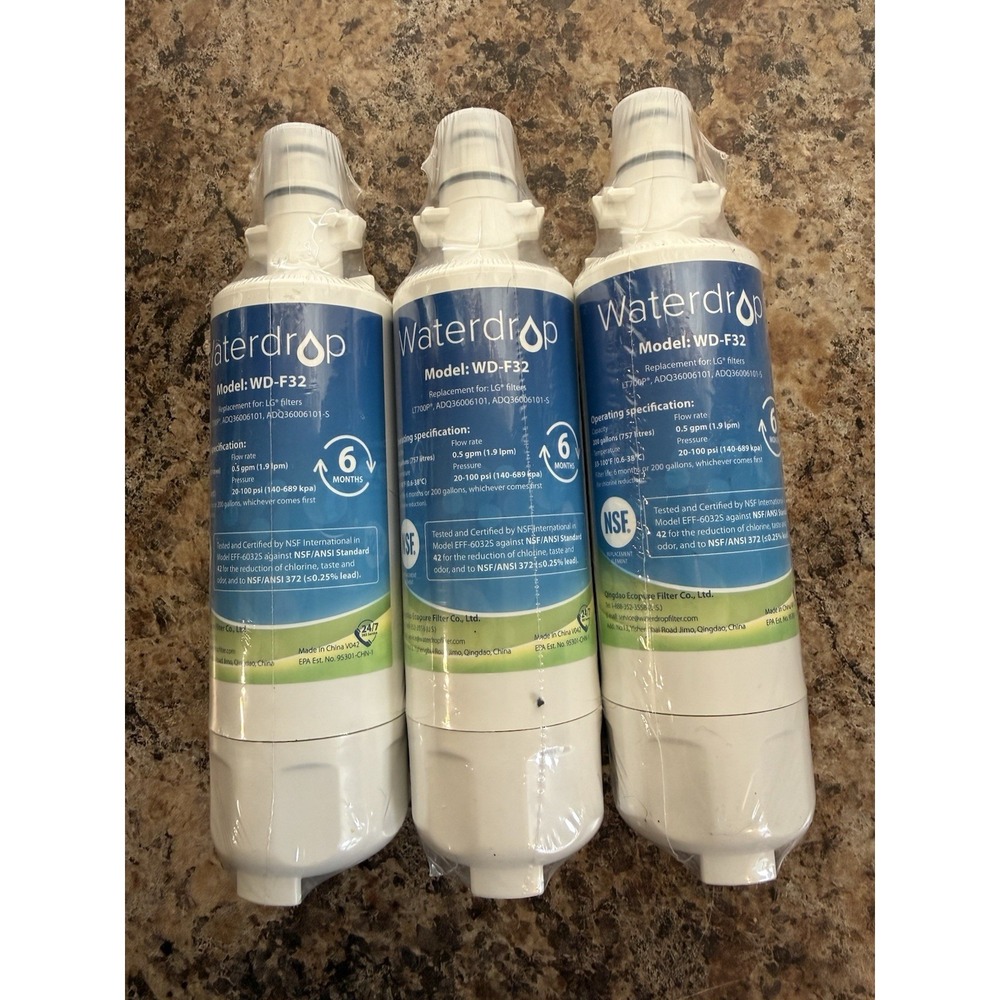 Waterdrop Water Filter 3-Pack WD-F32 Lot Of 3 New Sealed